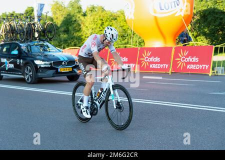Chelm, Lubelskie, Polonia - 9 agosto 2021: 78 Tour de Poologne, ciclista AG2R Foto Stock