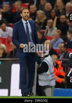 Direttore della carriera in Inghilterra, Gareth Southgate - Inghilterra / Spagna, International friendly, Wembley Stadium, Londra - 15th novembre 2016. Foto Stock