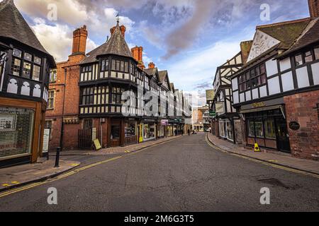 Chester - Maggio 25 2022: Città medievale di Chester, Inghilterra. Foto Stock