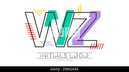 Lettere W e Z. Unione di due lettere. Sigle logo o abbreviazione. Illustrazione vettoriale per design creativo e idee creative Illustrazione Vettoriale
