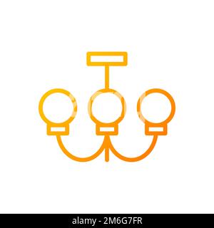 Pendente luci pixel Perfect gradiente icona vettore lineare Illustrazione Vettoriale
