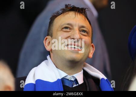 Presidente di Brighton & Hove Albion, Tony Bloom guarda - Norwich City / Brighton & Hove Albion, Sky Bet Championship, Carrow Road, Norwich - 21st aprile 2017. Foto Stock