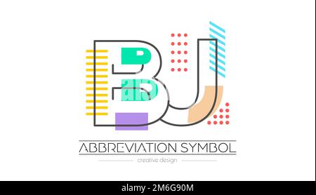 Lettere B e J. fusione di due lettere. Iniziali logo o simbolo di abbreviazione. Illustrazione vettoriale per il design creativo e le idee creative. Stile piatto. Illustrazione Vettoriale