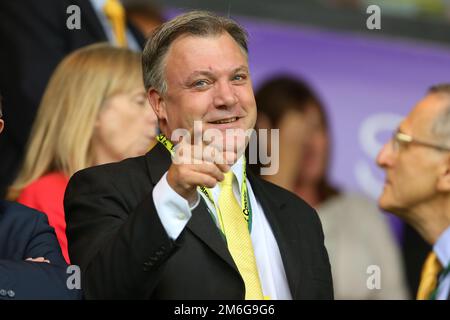 Presidente di Norwich City, ed Balls - Norwich City / Cardiff City, Sky Bet Championship, Carrow Road, Norwich - 10th settembre 2016. Foto Stock