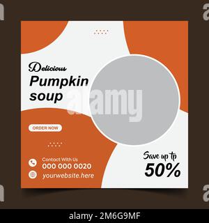 food restaurant social media modello post. Illustrazione Vettoriale