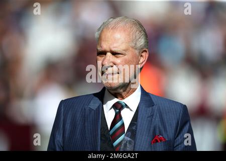 London Stadium, Londra, Regno Unito. 29th Set, 2018. Calcio della EPL Premier League, West Ham United contro Manchester United; co-proprietario del West Ham United David Gold Credit: Action Plus Sports/Alamy Live News Foto Stock