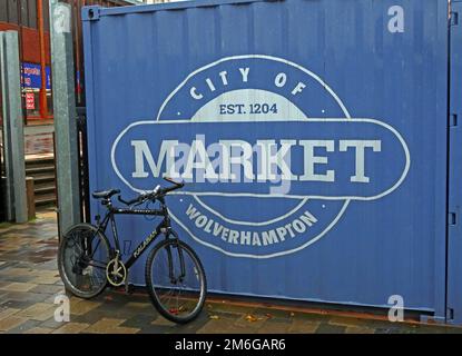 Ingresso al mercato City of Wolverhampton, Market Square, Wolverhampton, West Midlands, Inghilterra, REGNO UNITO, WV3 0NL Foto Stock