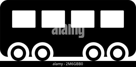 Icona della silhouette degli scuolabus. Autobus che va a scuola. Vettore modificabile. Illustrazione Vettoriale