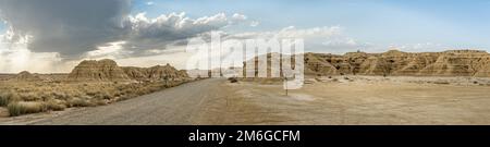 Vista panoramica di Bardenas Reales, Spagna. Foto Stock