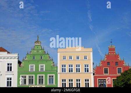 Casa timpano nella città anseatica di GÃ¼strow Foto Stock