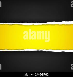 Striscione nero con carta strappata Foto Stock