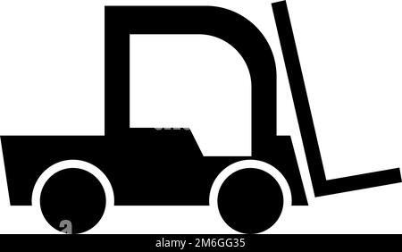 Icona della silhouette del carrello elevatore. Veicolo di logistica. Vettore modificabile. Illustrazione Vettoriale