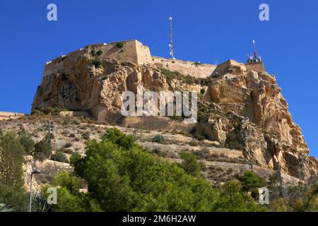 Castillo de Santa BÃ¡rbara ad Alicante Foto Stock