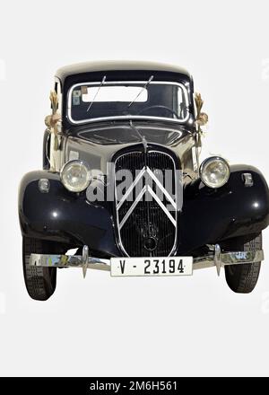 Storico Citroen Traction Avant in nero Foto Stock