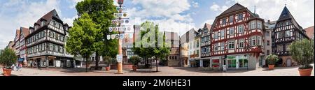Bensheim Market Place Panorama Germania Foto Stock