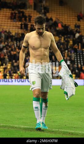 Russell Martin di Norwich City - Wolverhampton Wanderers / Norwich City, Sky Bet Championship, Molineux, Wolverhampton - 1st ottobre 2016. Foto Stock