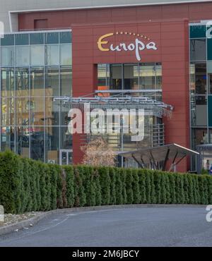 Banska Bystrica, Slovacchia - 23 aprile 2022 : Centro commerciale Europa. Centro commerciale a Banska Bystrica. EUROPA SC. Foto Stock