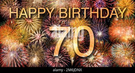 Congratulazioni per il compleanno di 70th Foto Stock