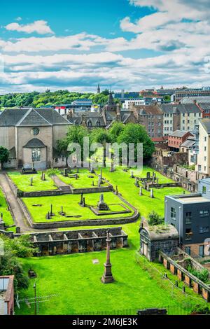 Canongate Kirk e cimitero nel centro storico di Edimburgo Scozia Foto Stock