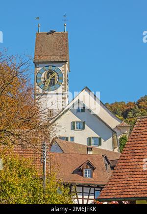 Chiesa riformata Unterstammheim, Canton Zurigo, Svizzera Foto Stock