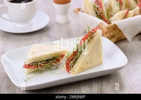 Microgreens germogli sandwich-alimenti sani Foto Stock