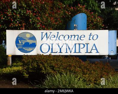 Benvenuto Accedi Olympia, Washington Foto Stock