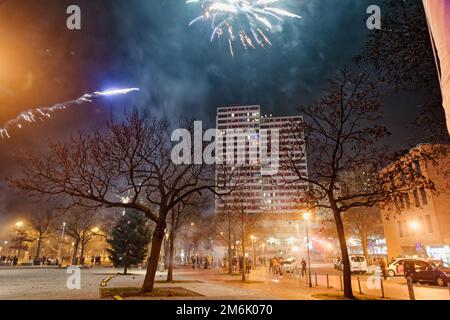 Silvester, Neues 2023 Jahr Empfang. Foto Stock