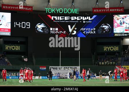 Tokyo Dome, Tokyo, Giappone. 3rd Jan, 2023. General view, 3 GENNAIO 2023 - American Football : American Football Japan Championship 'Rice Bowl' tra Panasonic Impulse 21-29 Fujitsu Frontiers al Tokyo Dome, Tokyo, Giappone. Credit: AFLO/Alamy Live News Foto Stock