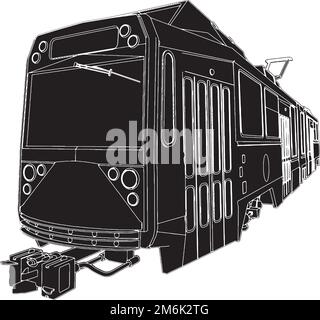 Tram Vector Illustrazione Vettoriale