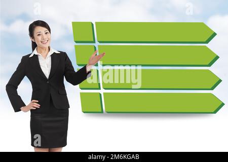 Una giovane donna di affari Foto Stock