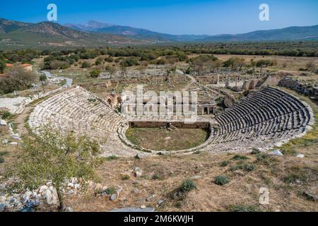 Teatro in Aphrodisias antica città, Aydin, Turchia. Foto Stock