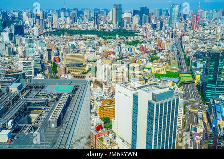 La vista dall'osservatorio Shibuya Sky Foto Stock