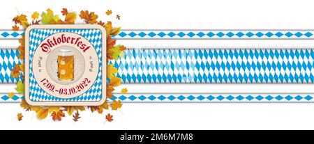 Birra Coaster Autunno Foliage Oktoberfest 2022 Header Foto Stock