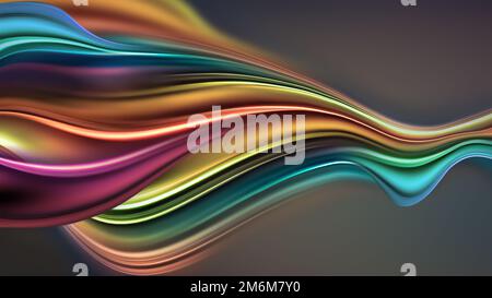 Onde di cromo multicolore brillante Foto Stock