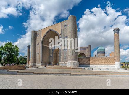 Bibi-Khanym moschea di Samarcanda, Uzbekistan Foto Stock