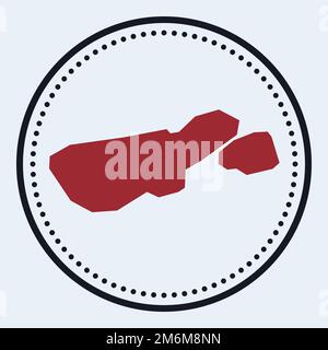 Francobollo rotondo dell'isola Madre de Dios. Logo rotondo con mappa e titolo. Distintivo elegante Minimal Madre de Dios Island con mappa. Illustrazione vettoriale. Illustrazione Vettoriale