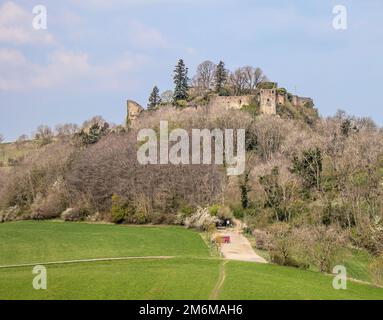 Castello rovina MÃ¤gdeberg a Hegau vicino Singen am Hohentwiel Foto Stock