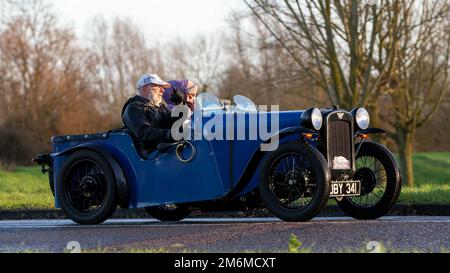 1937 blu Austin Seven auto d'epoca pre-guerra Foto Stock