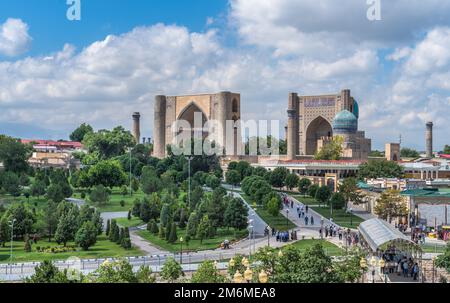 Bibi-Khanym moschea di Samarcanda, Uzbekistan Foto Stock