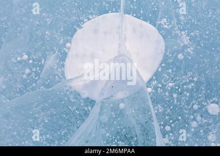 Struttura del ghiaccio originale splendido motivo blu Foto Stock