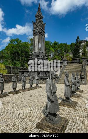 Hue, Vietnam - 25 dicembre 2022: Viste della tomba di Khai Dinh a Hue, Vietnam. Foto Stock