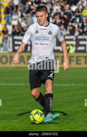 Emil Holm di Spezia in occasione di Spezia Calcio vs Atalanta BC, serie Italiana di calcio Una partita a la Spezia, Italia, gennaio 04 2023 Foto Stock