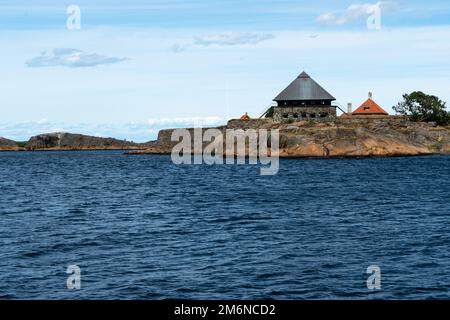 Isola dell'arcipelago al largo di Larvik, Norvegia Foto Stock