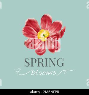 Fiore primavera fiore vettore logo floreale Illustrazione Vettoriale