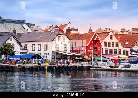 Stavanger, Norvegia, vista del centro città Foto Stock