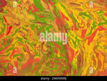 Autunno astratto pittura fluida arte acrilico su tela Foto Stock