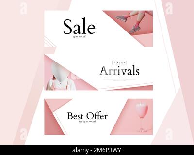 Vettore di disegno di banner di shopping online Illustrazione Vettoriale