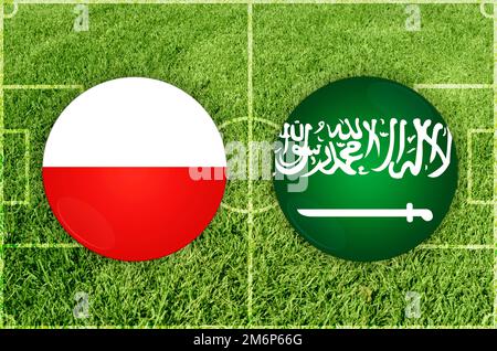 Partita di calcio Polonia vs Arabia Saudita Foto Stock