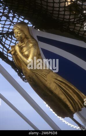 Figurehead sul barbecue giapponese Kaiwo Maru IIa Foto Stock