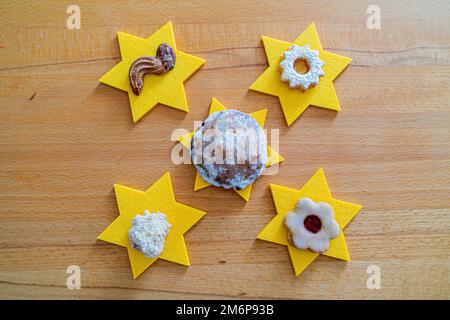 Natale Coockies decorazione in Baviera Germania Foto Stock